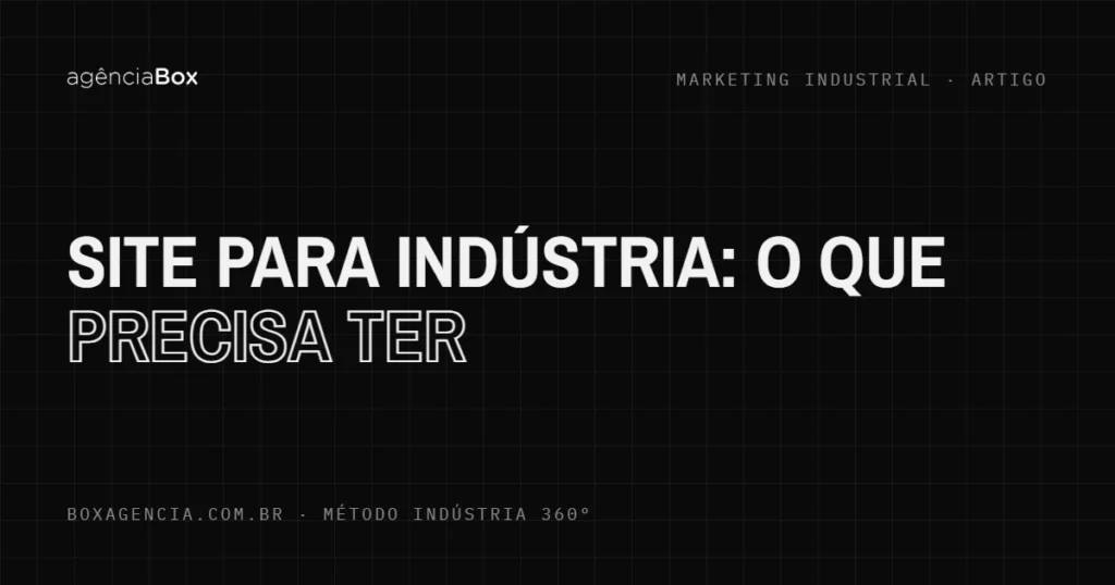 Site para indústria - Agência Box